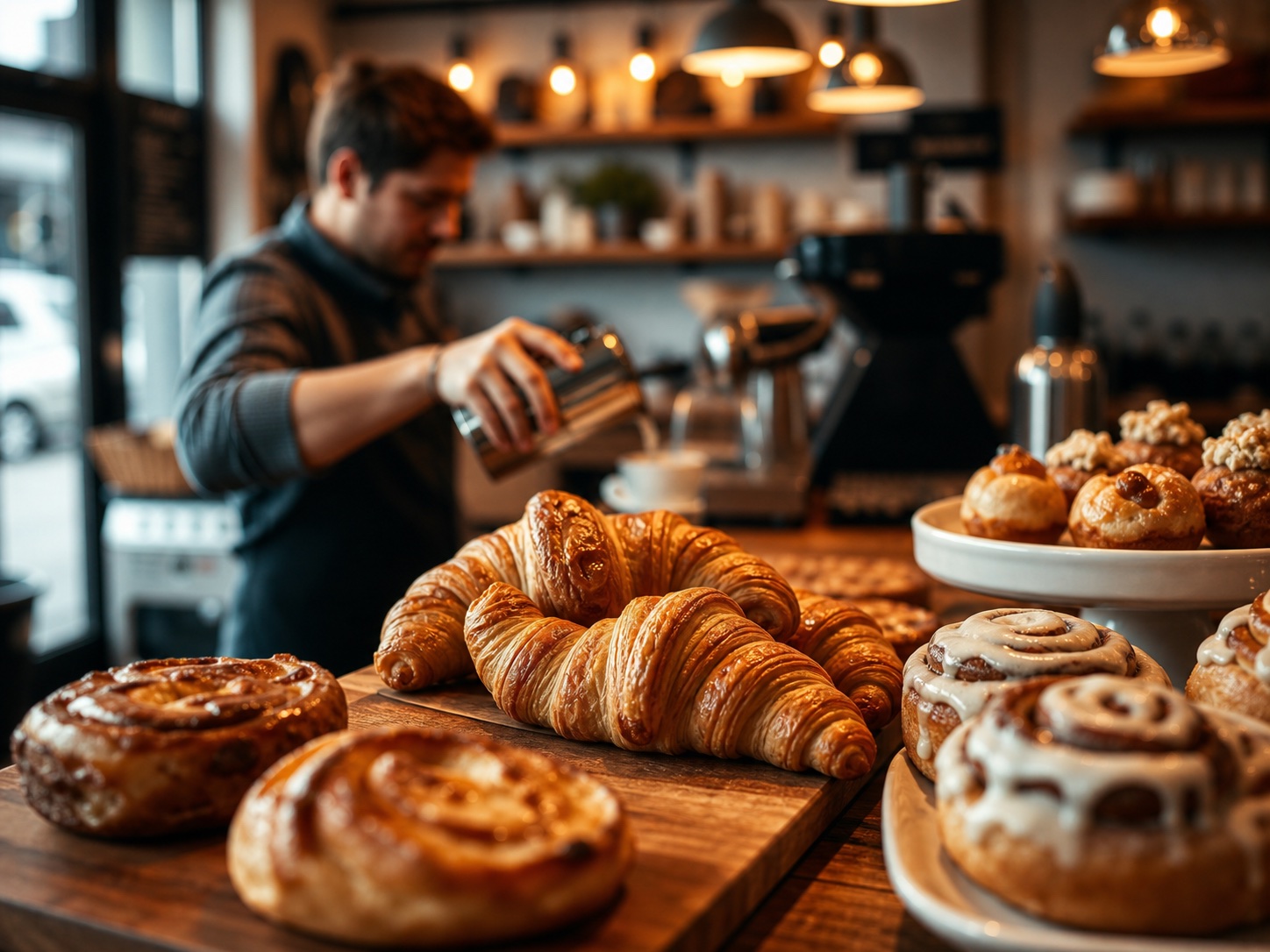 Fresh pastries displayed at the Karibu Coffee House counter